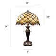 thumbnail image 4 of Tiffany Table Lamp Beige Stained Glass Crystal Beans LED Bulbs Included For Living Room Bedroom Bedside 16"W*16"D*24"H, 4 of 7