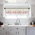 thumbnail image 5 of Sheer Valance Curtains for Kitchen Living Room Decor, Mother''s Day Pink Flowers and Light Yellow Stripes Semi Sheer Curtain Voile Valance Rod Pocket Window Treatment Short Curtain Panel 54"x18", 5 of 6