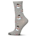 thumbnail image 2 of MeMoi Women's Let it Snowman Holiday Crew Socks - Womens - Female, 9-11, Denim Heather, 2 of 5