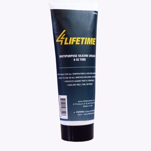 4LIFETIMELINES Multi-Purpose All-Weather Lubricating Compound for All Surfaces - 8 oz Tube, Silicone Grease, Brake Lubricant, Versitle Multi-Purpose Lubrication, All Weather, Auto, Home, Farm and Shop