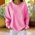 thumbnail image 2 of HAiming Striped Sweatshirts for Women Long Sleeve Loose Casual Scoop Neck Comfy Shirts Fall Winter Going out Tops, 2 of 8