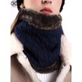 thumbnail image 4 of Luxtrada 2PCs/Set Womens Mens Winter Hat Warm Thick Beanie Cap + Scarf for Winter Knit Ski Beanies (Blue), 4 of 7