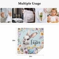 thumbnail image 5 of Happy Easter Cloth Napkins, Spring Grey Bunny Colorful Eggs Flower Blue Washable and Reusable Dinner Napkins Set of 6, Table Napkin for Kitchen Party Birthday Wedding Hotel Housewarming 20"x20", 5 of 9