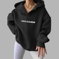 thumbnail image 2 of Xudanell Oversized Hoodies for Women Classic Hoodie with Pocket Graphic Waist Sweatshirt for Women Football, 2 of 9