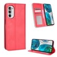 thumbnail image 2 of Compatible with Motorola Moto G52 Case Magnetic Closure Vintage Pattern PU Leather Wallet Cover with Card Slots-Red, 2 of 5