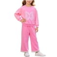 thumbnail image 2 of LvhaoGJOB Little Kids Girls Sweatshirt and Pants Outfit Set - Multi-Pocket, Fleece Lined, 2 of 8