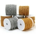 thumbnail image 2 of Gold Stainless Steel Cross Flat Chains for DIY Jewelry Making 1 Meter No Fade, 2 of 6