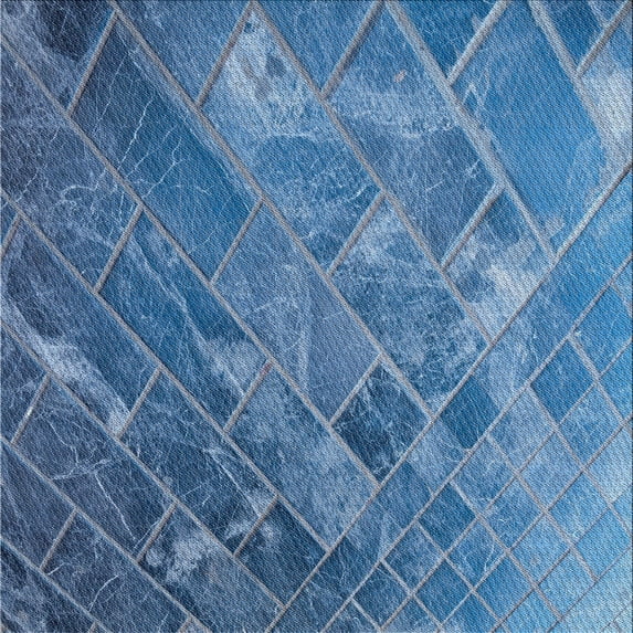 Ahgly Company Machine Washable Indoor Square Transitional Crystal Blue Area Rugs, 5' Square