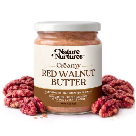 Creamy Red Walnut Butter | Raw Stone Ground | Small Batch | No Added Sugar | No Palm Oil | Made in USA