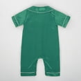 thumbnail image 4 of Kiijoy Baby Girl Boy Satin Pajama Romper Button Down Short Sleeve Jumpsuit, Sizes 0-24M, 4 of 6
