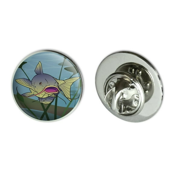 Catfish Swimming in Water Metal 0.75" Lapel Hat Pin Tie Tack Pinback