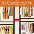 thumbnail image 3 of Heavy Duty Closet Garment Rack,3-Tier Adjustable Metal Freestanding Clothes Rack with 2 Rods and Side Hooks,Wheels,15.7" D x 29.5" W x 74.5" H,Black, 3 of 8
