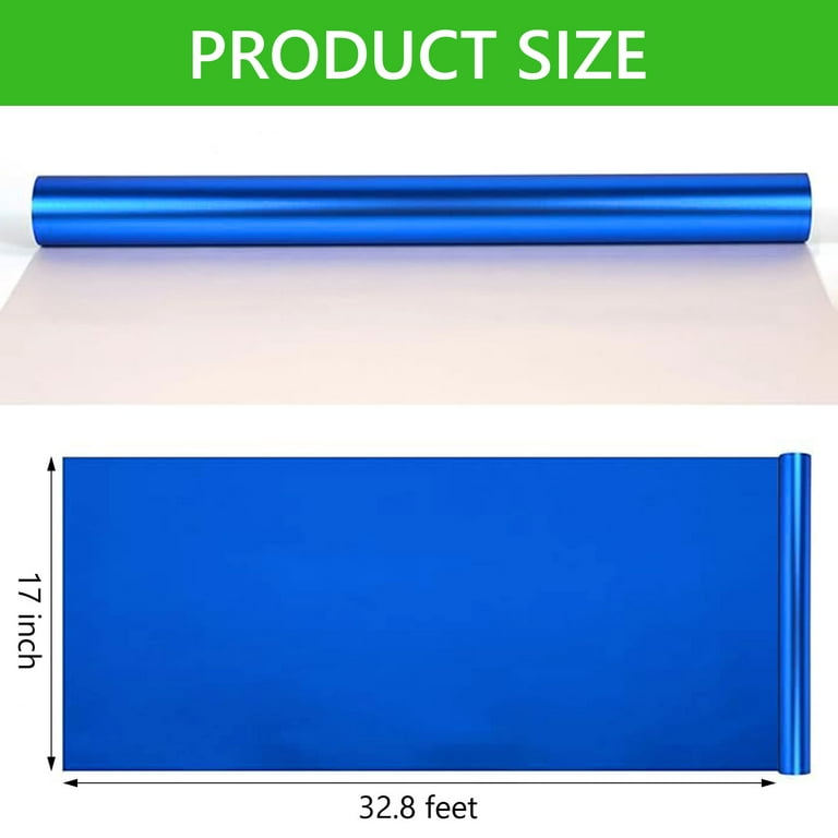 Tripumer Blue Metallic Wrapping Paper, 17" x 32.8 Feet photo 2