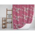 thumbnail image 5 of S4Sassy Pink Blossom & Bulbul Bird Decorative Waterproof Printed Shower Curtain Roller Hooks Drapes-60 x 75 Inch, 5 of 6