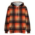 thumbnail image 4 of Men's Plaid Print Oversized Hooded Sweatshirt, Long Sleeve Loose Fit Fleece Pullover for Casual Wear, Fall Winter Fashion,Multicolor,6XL, 4 of 5
