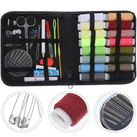 Toyvian Universal Sewing Accessory Sewing Tool Box Assorted Color 79Pcs