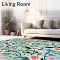 thumbnail image 2 of ODIKA 2'x3' Machine Washable Non-Slip Area Rug, Botanical Aviary Reverie with Parrot and Blossoming Branches High Traffic Rug, Pink, 477931, 2 of 7