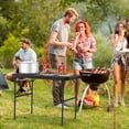thumbnail image 4 of Outdoor Table Camping Table, 35.62in Collapsible Grill Table Aluminum Alloy Height Adjustable 88LBS Max Load BBQ Table with Carry Handle for Camping Picnic, 4 of 13