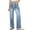 BU2, variant on OSOLU Solid Color Women Wide Leg Jeans High Waisted Stretchy Straight Leg Baggy Drawstring Zimbaplatinum Denim Pants Trousers Fashionable Classic Leisure Bottoms