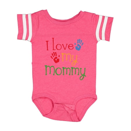 

Inktastic I Love My Mommy Handprints Boys or Girls Baby Bodysuit