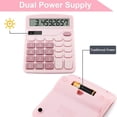 thumbnail image 3 of Office Calculators Desktop, 12-Digit Dual Power Cute Calculator with Large LCD Display Big Button for Office Home and School, 3 of 6
