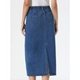 thumbnail image 3 of DARING DIVA Women's Casual Midi Split Back High Waist Long Jean Skirts XL Medium Blue, 3 of 6