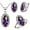 Purple, variant on Big Oval Shape Crystal Drop Pendant Necklace, Earrings and Rings Wedding Jewelry Set for Bridal Women Birthday Anniversary T482 (Pink, 6)