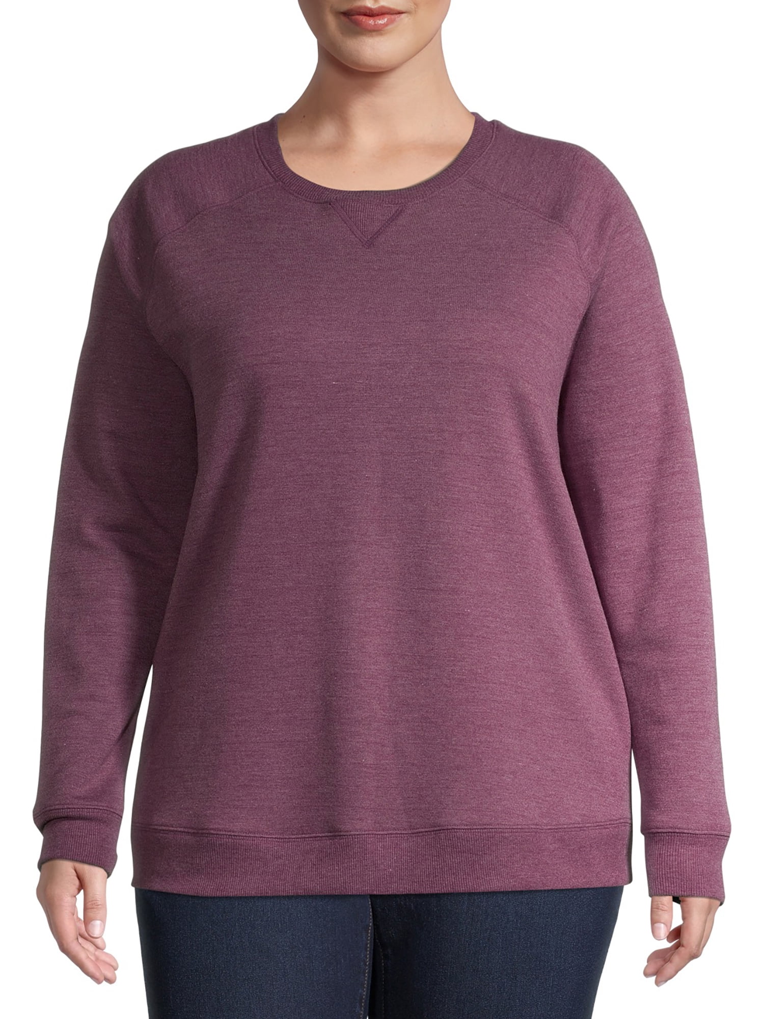 Terra & Sky - Terra & Sky Womens Plus Size Fleece Athleisure Sweatshirt - Walmart.com - Walmart.com