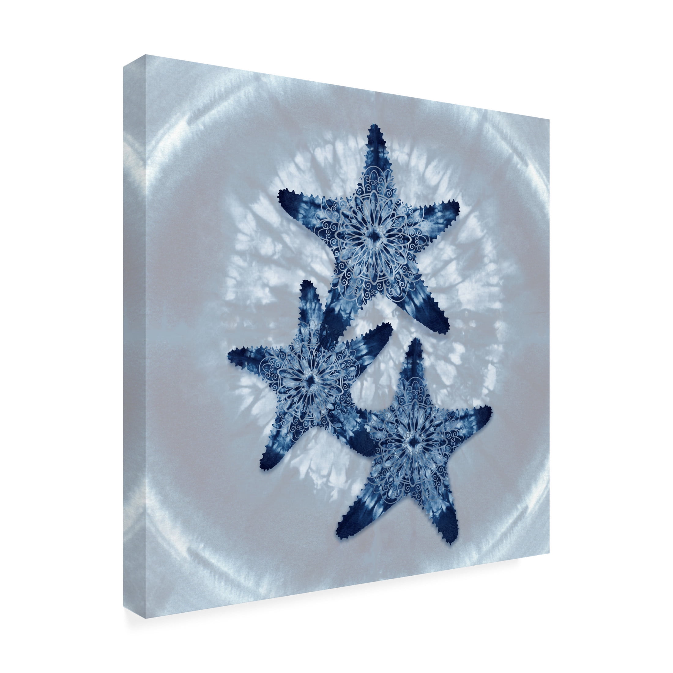 Canvas Wall Art - Tina Lavoie 'Three Starfish Mandala' Wall Art for Living Room, Bedroom, or Office Décor by Trademark Fine Art - 24 x 24 Inches
