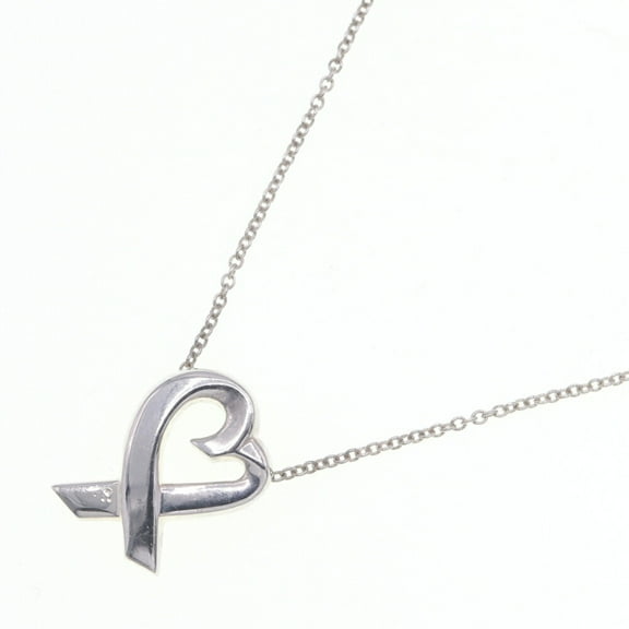 Pre-Owned Tiffany Necklace Paloma Picasso Loving Heart SV Sterling Silver 925 Pendant Choker...