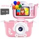 thumbnail image 1 of Cámara para niños, cámara de fotos digital selfie y cámara de vídeo con lente dual/pantalla de 2 pulgadas/tarjeta 1080P HD/16G TF, regalo de cumpleaños para niños (rosa), 1 of 7
