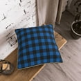 thumbnail image 5 of KLL Blue Black Plaid Decorative Throw Pillow Covers Velvet Soft for Couch Sofa Bedroom Living Room Outdoor (No pillow core)- 20"x20", 5 of 5