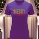 thumbnail image 3 of Playera Blusa Con Estampado Merry Christmas Estilo Animal Print Ropa Para Mujer Color Morado Talla Chica Marca Emil SaEs, 3 of 4