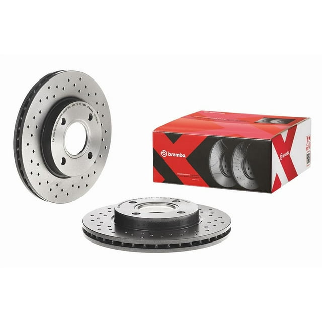 Convient 2000-2004 Ford Focus Brembo Rotor de Frein 0978061XC02 Xtra; Ventilé Croisé; Design en une Pièce; Motif de Boulon de Roue 4 x 107.95 Millimètres; Chapeau de 136 Millimètres de Diamètre Intérieur