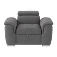 thumbnail image 2 of Lazzara Home Warrick 98 in. W 2-Piece Microfiber Upholstery Sectional Sofa in Gray with Pull-out Bed & Storage, 2 of 5