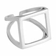 thumbnail image 4 of QQTDFG 925 Sterling Silver Matte Square Open Wrap Ring F0366-Silver-7 - adjustable, 4 of 5