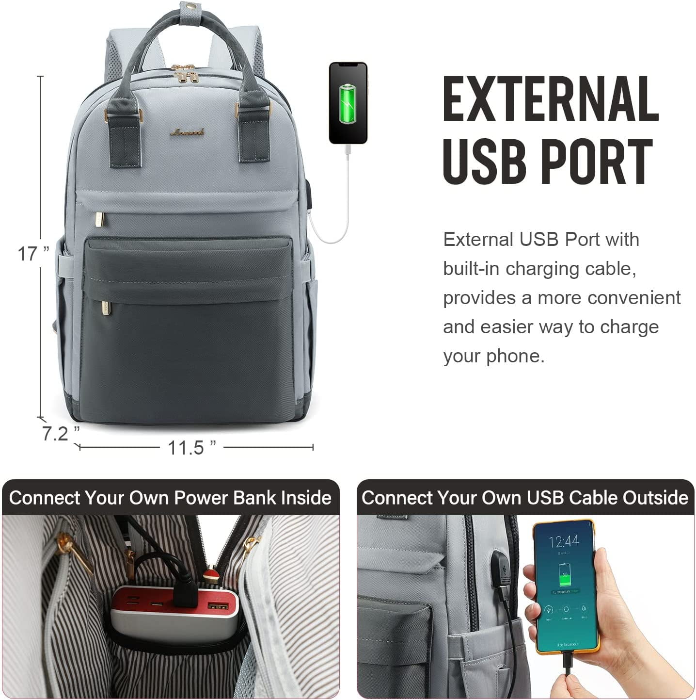 Lovevook Backpack Purses for Women,Vintage Women Teacher Laptop Backpack Nurse Bag, Multi-Function Work Travel Daypacks College Book Bag with USB Port