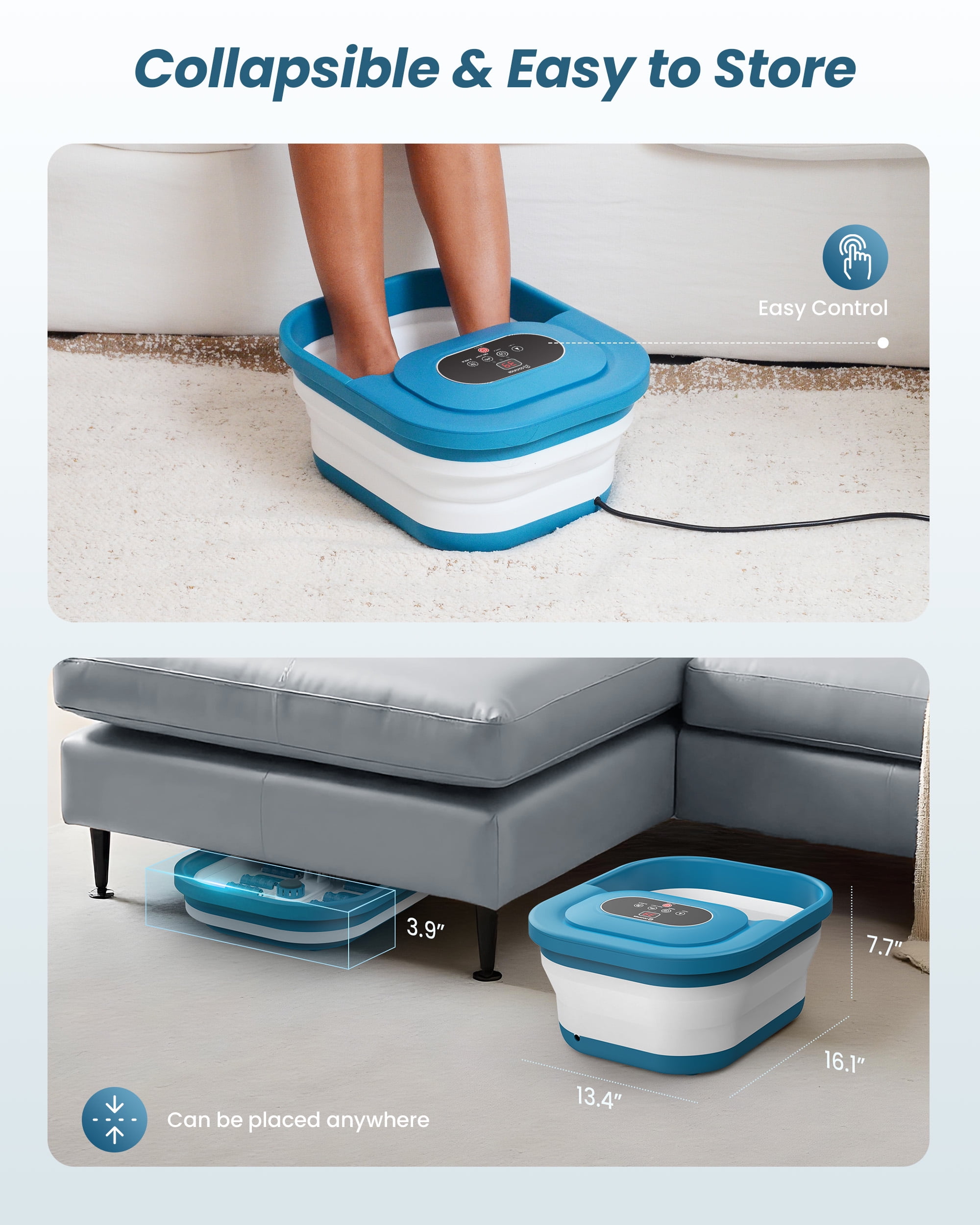 Comfier Foot Spa Bath Massager with Heat, Collapsible Foot Care Soaker Tub for Relaxation, Gifts
