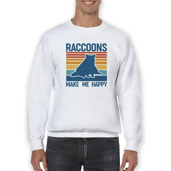 Racoons Make Me Happy Sweatshirt Men -Smartprints Designs, Male XX-Large