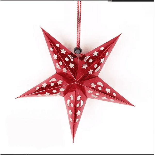30cm estrella de papel de Navidad hogar encantador DIY estrellas Navidad cadena colgante estrella decoración para fiesta de Navidad adornos de árbol