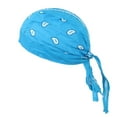 thumbnail image 3 of Prolriy Turbans for Women, Men Women Cotton Cap Sweat Wicking Beanie Cap Bandanna Biker Head Wrap Quick Drying Hat Biker Head Wraps for Women Sky Blue, 3 of 3