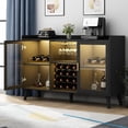 thumbnail image 3 of ZzistarWine Bar Cabinet with LED Light, Home Coffee Cabinet with Wine Rack and Glass Holder, Freestanding Liquor Cabinet for Living Room, Dining Room, 3 of 7