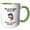 Green/White, variant on 3drose, Funny Cute Tuna Fish Playing Guitar Singing Off-key Cant Tuna Fish Pun, 11oz Two-tone Yellow Mug
