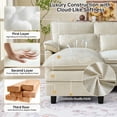 thumbnail image 3 of Pingliang Home 104.7" U Shaped Couch with Storage Ottoman,4 Seat Sectional Sofa with 4 Pillows and Double Chaises,Oversized Chenille Sofa Couch with Removable Ottoman for Living Room Apartment, 3 of 9