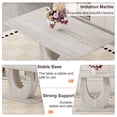 thumbnail image 5 of JUFU 63" Dining Table for 6, Faux Marble MDF Kitchen Dining Table, Modern Rectangular Dining Room Table with U-Shape Pedestal Base for Home Apartment, 5 of 8