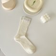 thumbnail image 1 of Xiao Hua 3 pares de calcetines de algodón para mujer, finos, suaves, cómodos, transpirables, de vestir, por encima del tobillo, para negocios, informales y deportivos (beige)., 1 of 2
