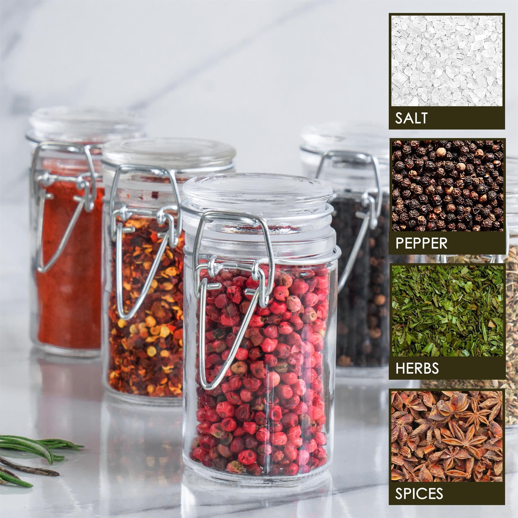 1 Pcs Glass Spice Jars Empty Spice Bottles and Airtight Metal Caps for Herbs & Spices, Jelly, DIY & Crafts