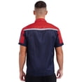 thumbnail image 2 of Sxiwei Men's Work Coat Jacket Reflective Multiple Pockets Workwear Workshop for Machine Workers Red&Navy Blue 170/L, 2 of 7
