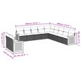 thumbnail image 4 of vidaXL 11 Piece Garden Sofa Set with Cushions Black Poly Rattan, 4 of 4