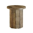 thumbnail image 4 of Demi Bonn 24" Rustic Round End Table, Textured Base Living Room Ottoman, Coffee Table for Home Decor, Brown, 4 of 4